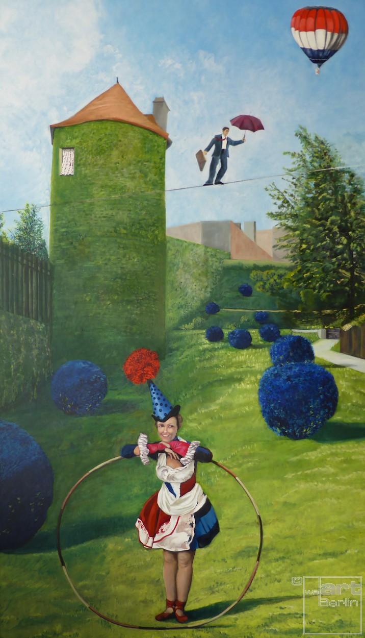 Der Privatgarten | Malerei von Eva Nordal | Öl auf Baumwolle, realistisch