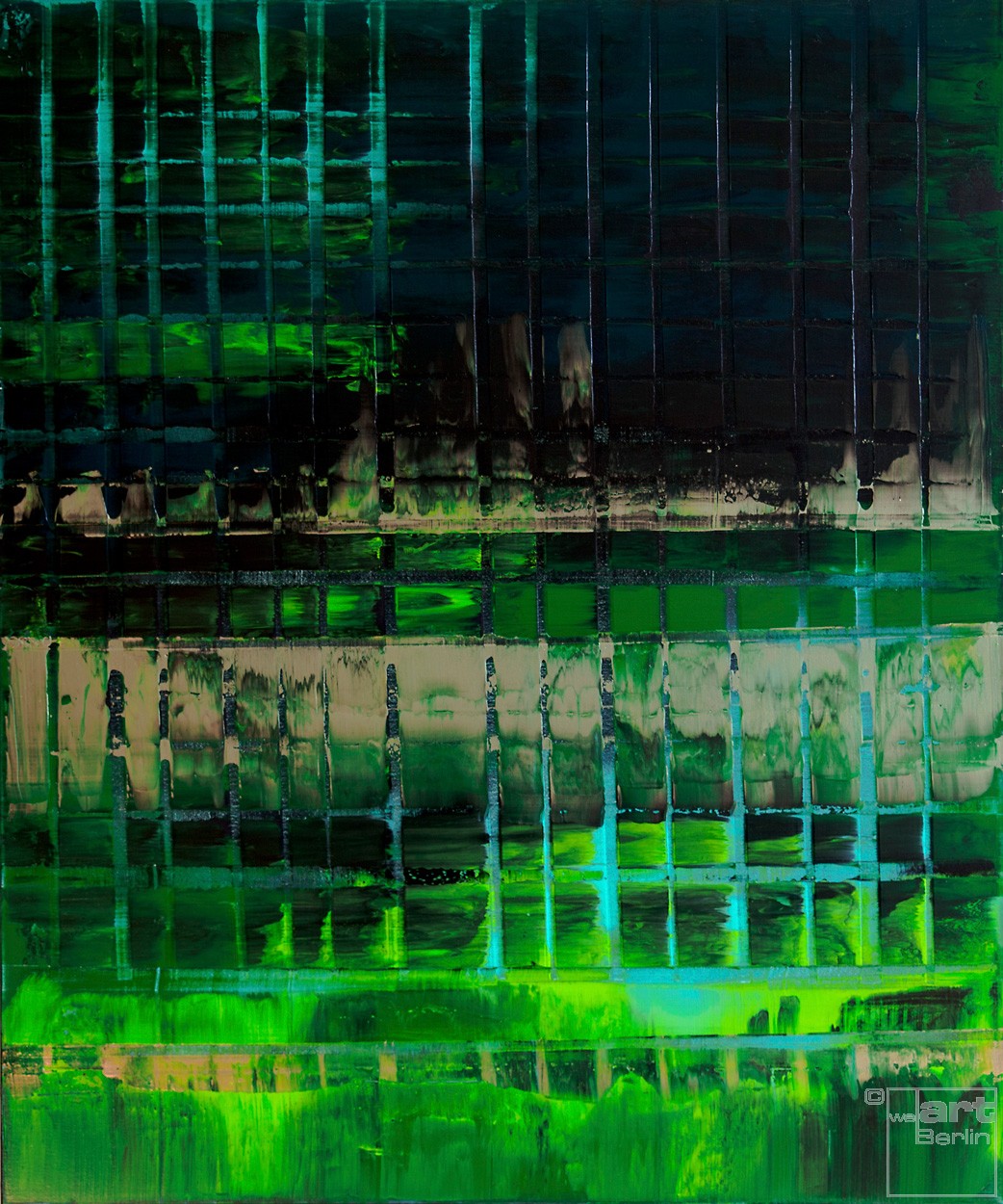 Grüne ARMA | Malerei von Lali Torma | Acryl auf Leinwand, abstrakt