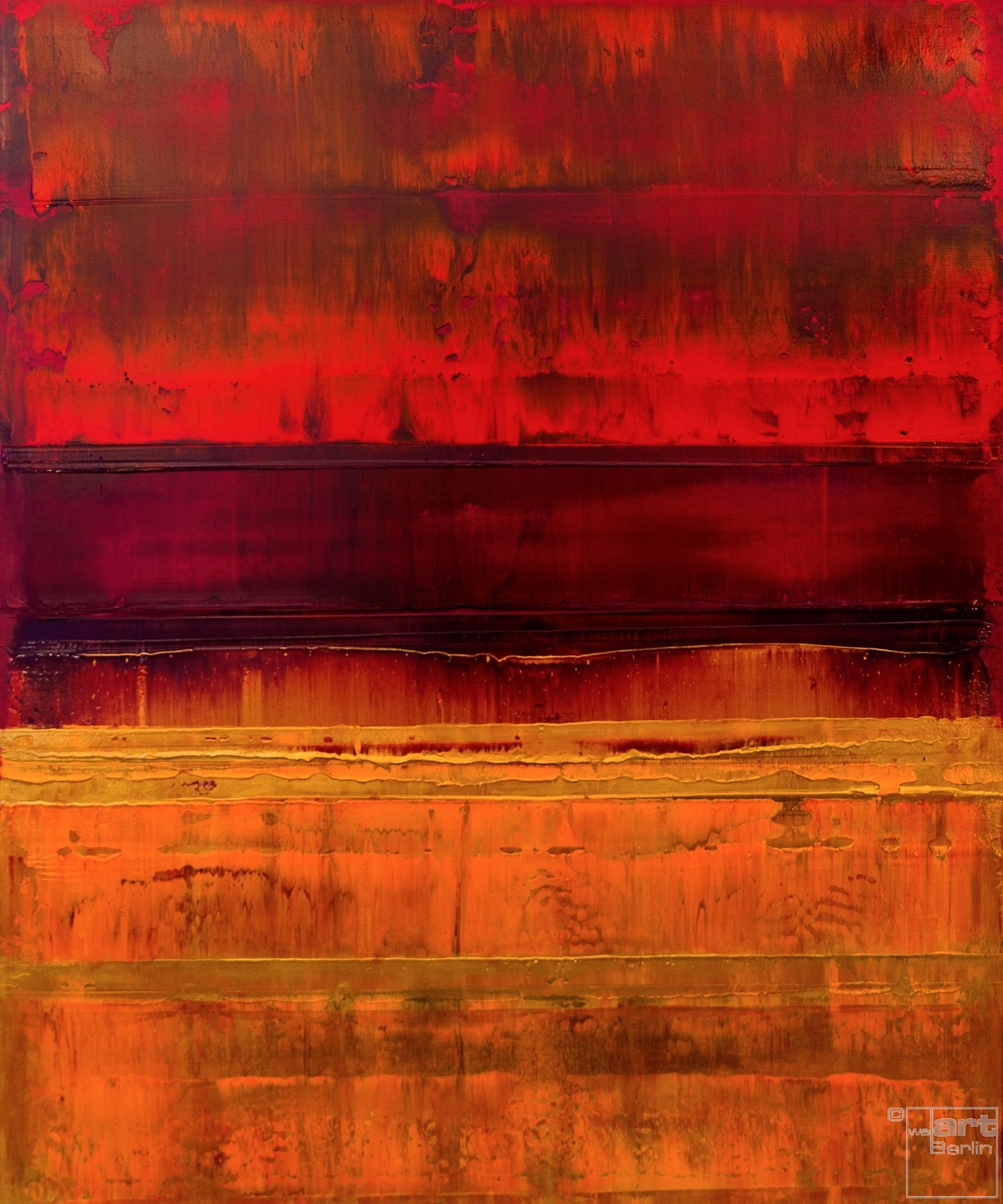 Prisma 15 – Sonnenuntergang Rubin | Malerei von Lali Torma | Acryl auf Leinwand, abstrakt