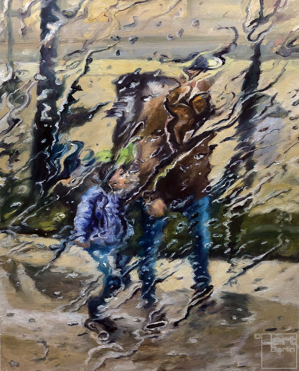 Father and son | Malerei von Künstlerin Simone Westphal, Öl auf Leinwand