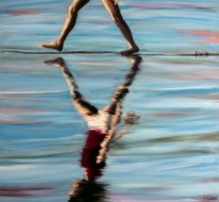 Der Schritt | Malerei von Künstlerin Simone Westphal, Acryl auf Leinwand