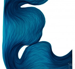Rich Blue | Lali Torma | Zeichnung | Kalligraphietusche auf Papier