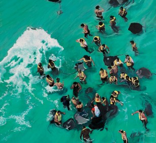 Cayman to go | Malerei von Eva Nordal | Öl auf Baumwolle, realistisch