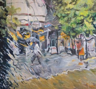 Rainfall I  | Malerei von Künstlerin Simone Westphal, Öl auf Leinwand