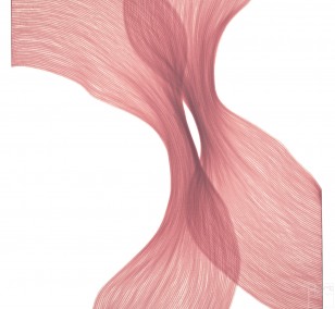 Raspberry Cream Sheer Folds | Lali Torma | Zeichnung | Kalligraphietusche auf Papier