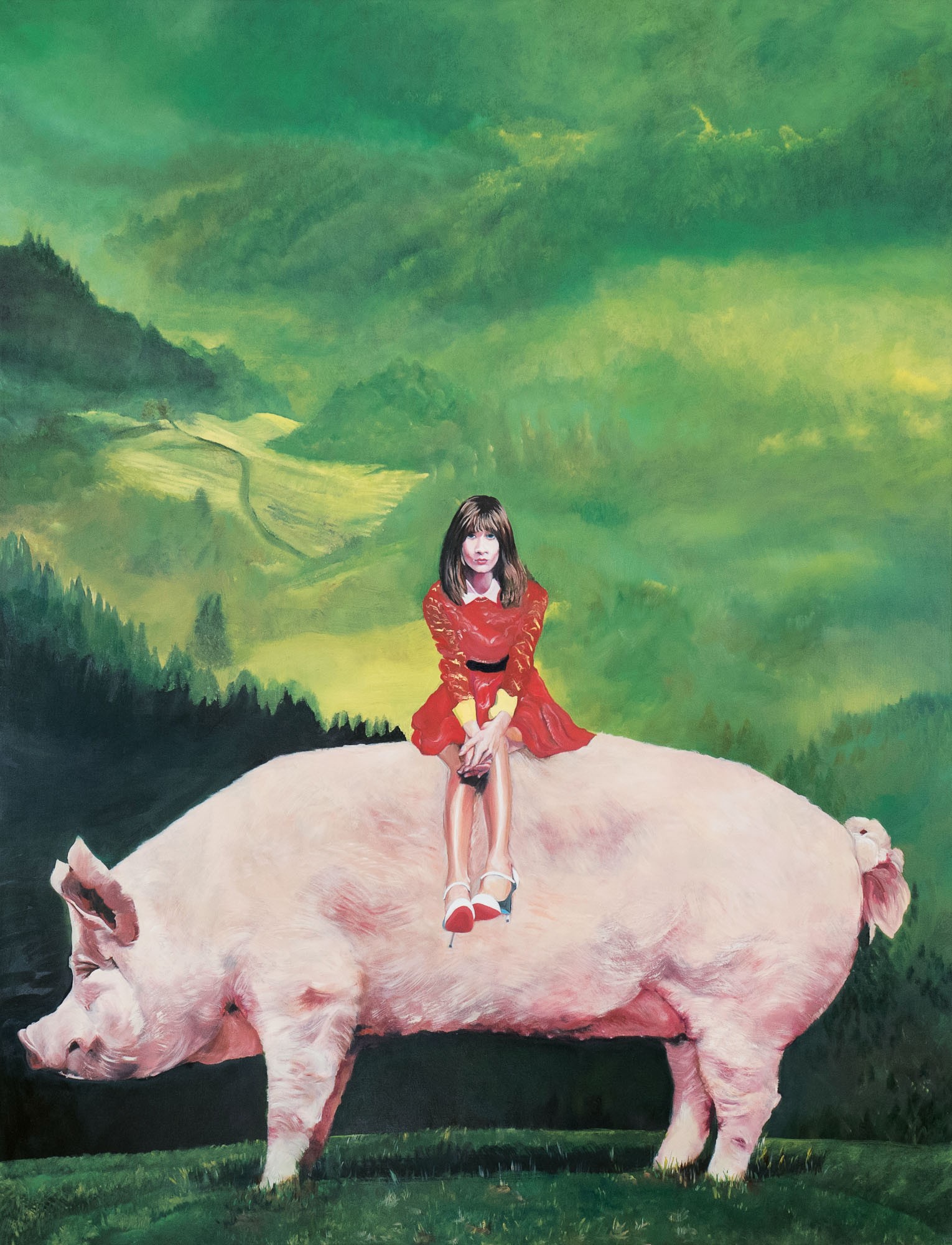 Schwein gehabt | Malerei von Eva Nordal | Öl auf Leinwand, realistisch