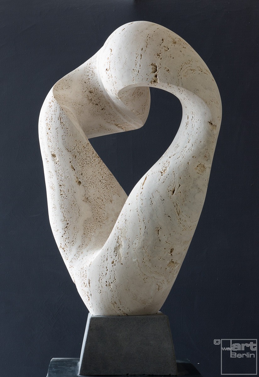 Max, marble stone sculpture by Klaus W. Rieck