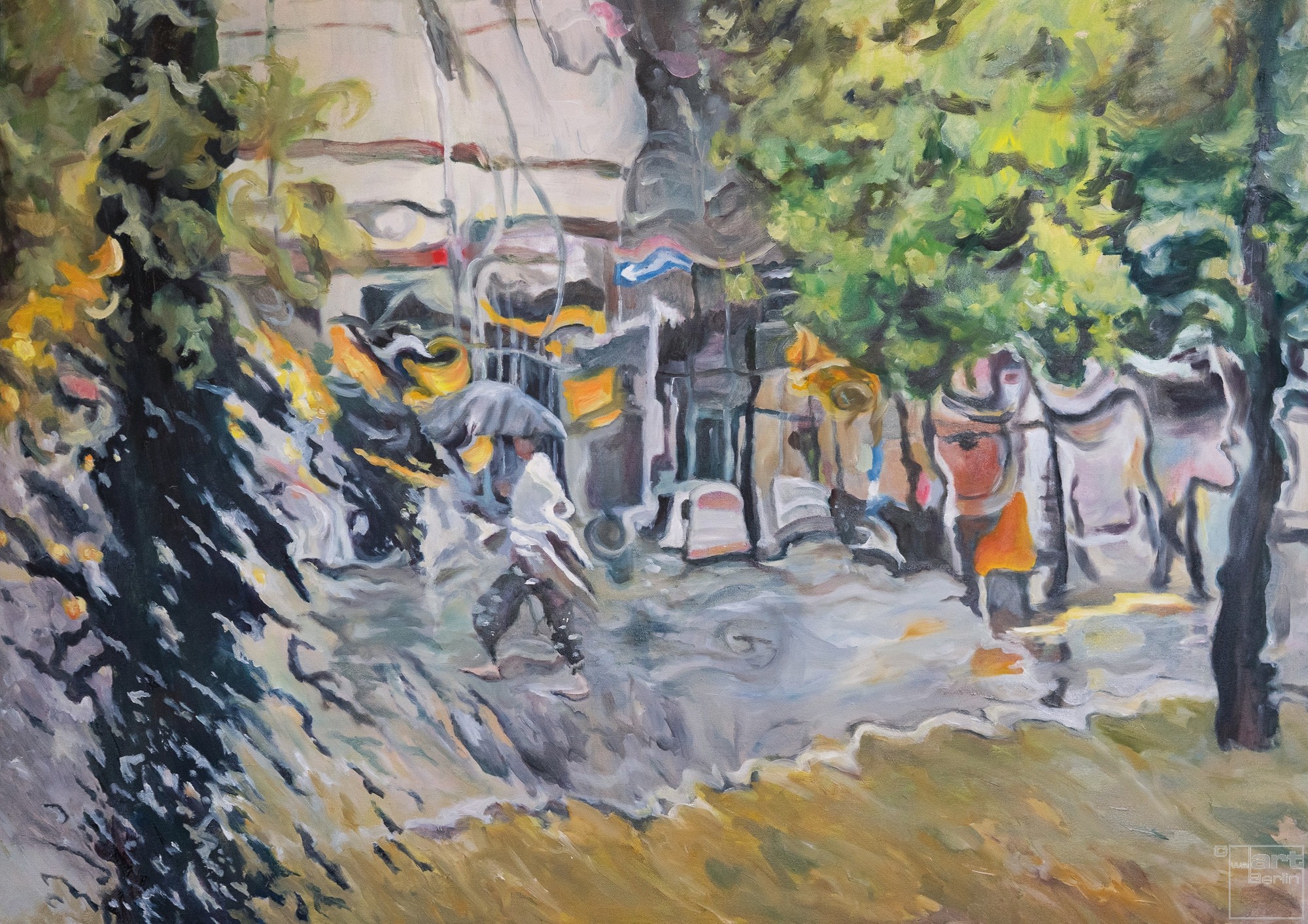 Rainfall I  | Malerei von Künstlerin Simone Westphal, Öl auf Leinwand