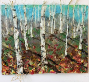 Birkenwald | Painting by Simone Westphal | pulp painting, impressionist