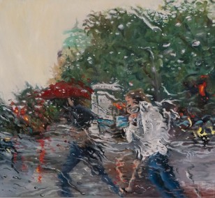Rainfall II  | Malerei von Künstlerin Simone Westphal, Öl auf Leinwand