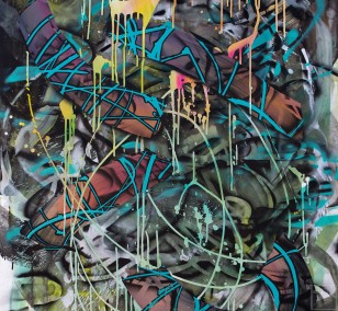 untitled 34, painting by Malwin Faber, oil, acrylic and spray paint on canvas