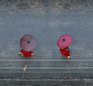 6 Monks, 6 AM (40x120cm) | photography collage by Finkbeiner & Salm, direct print on aluminium dibond, edition