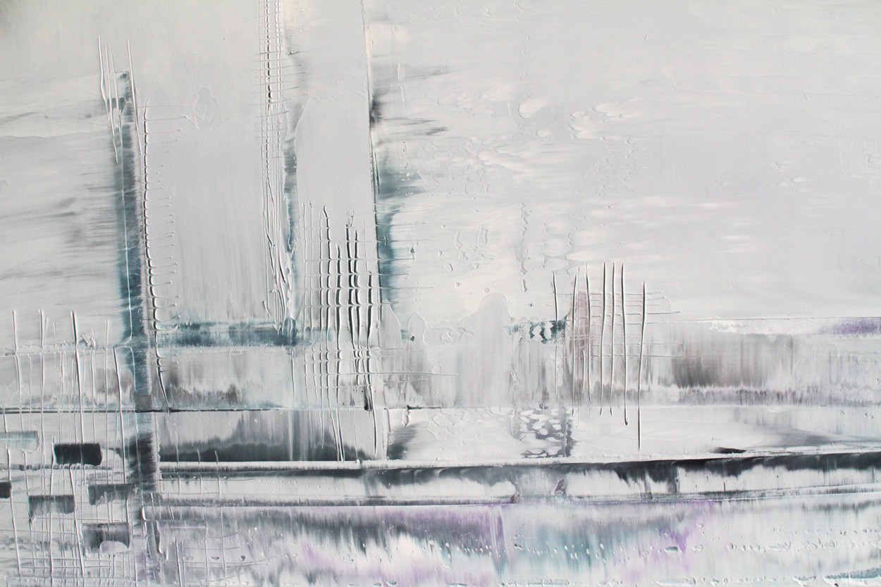 Needle in the Snow, detail, painting by Lali Torma | oil on canvas, abstract