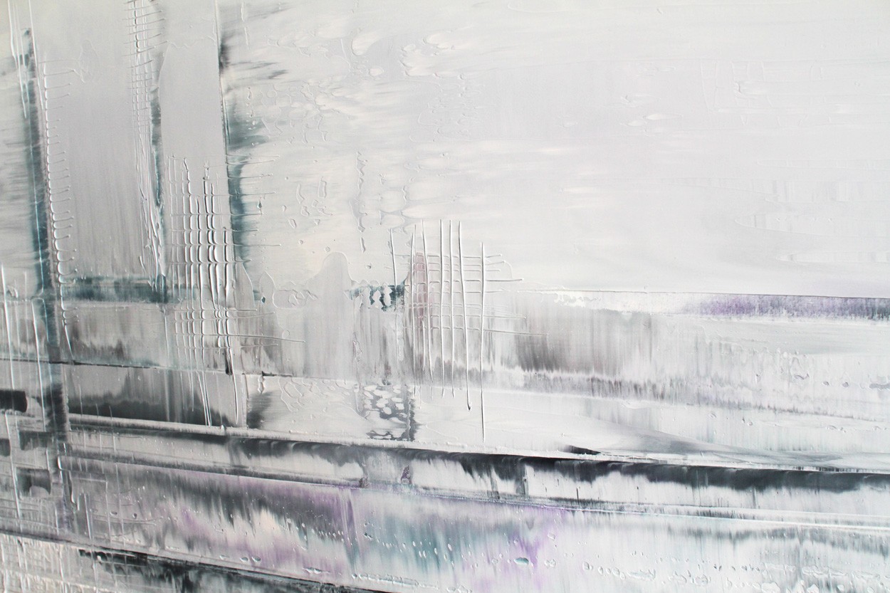 Needle in the Snow, detail, painting by Lali Torma | oil on canvas, abstract