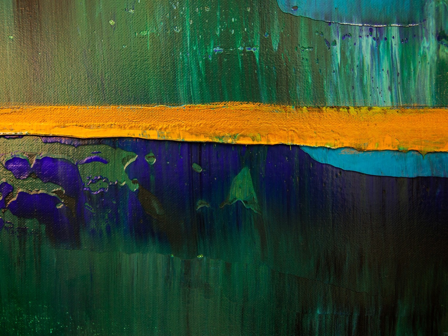 Prisma 19 – Türkise Dämmerung | Malerei von Lali Torma | Acryl auf Leinwand, abstrakt (5)