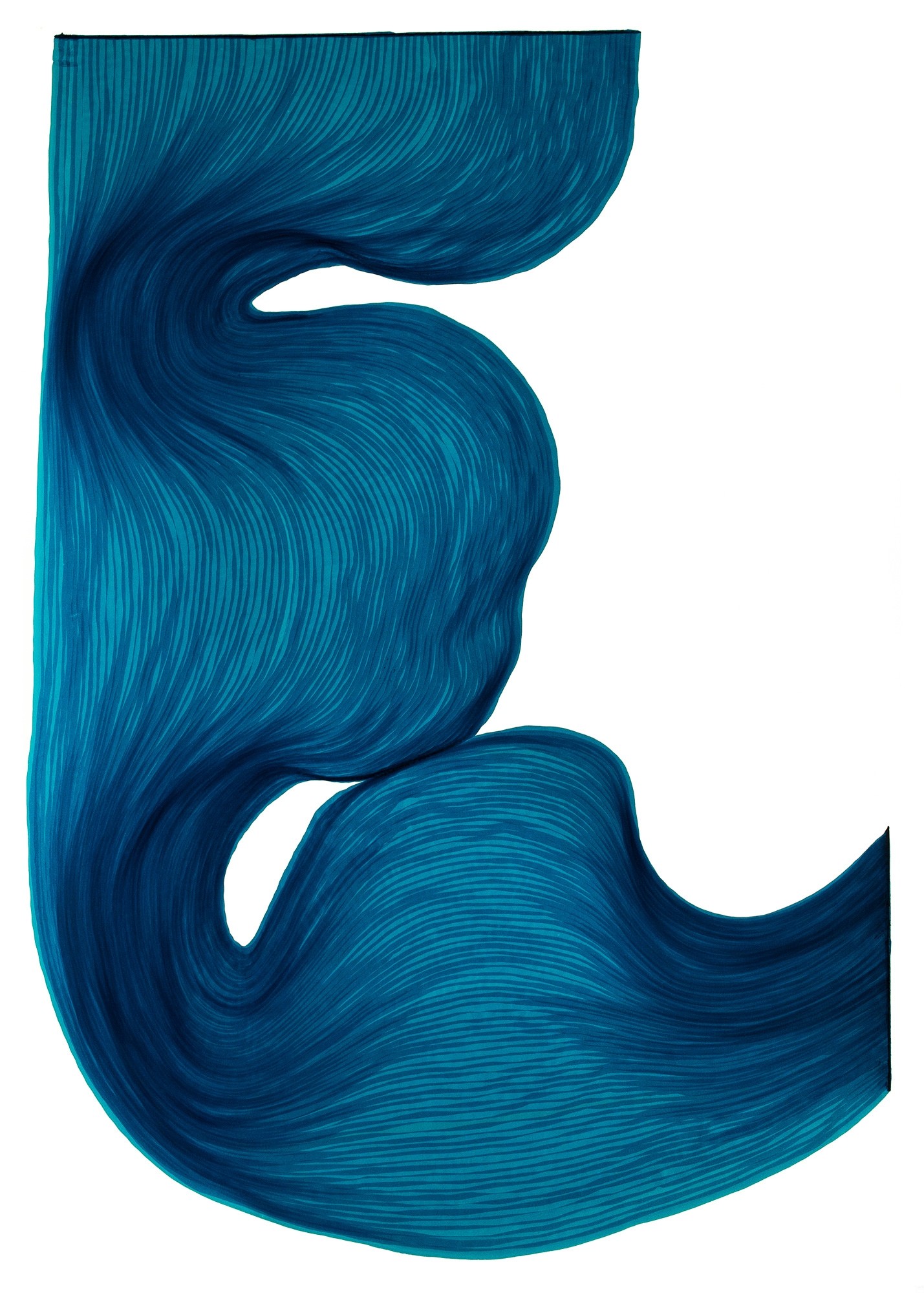 Rich Blue | Lali Torma | Zeichnung | Kalligraphietusche auf Papier