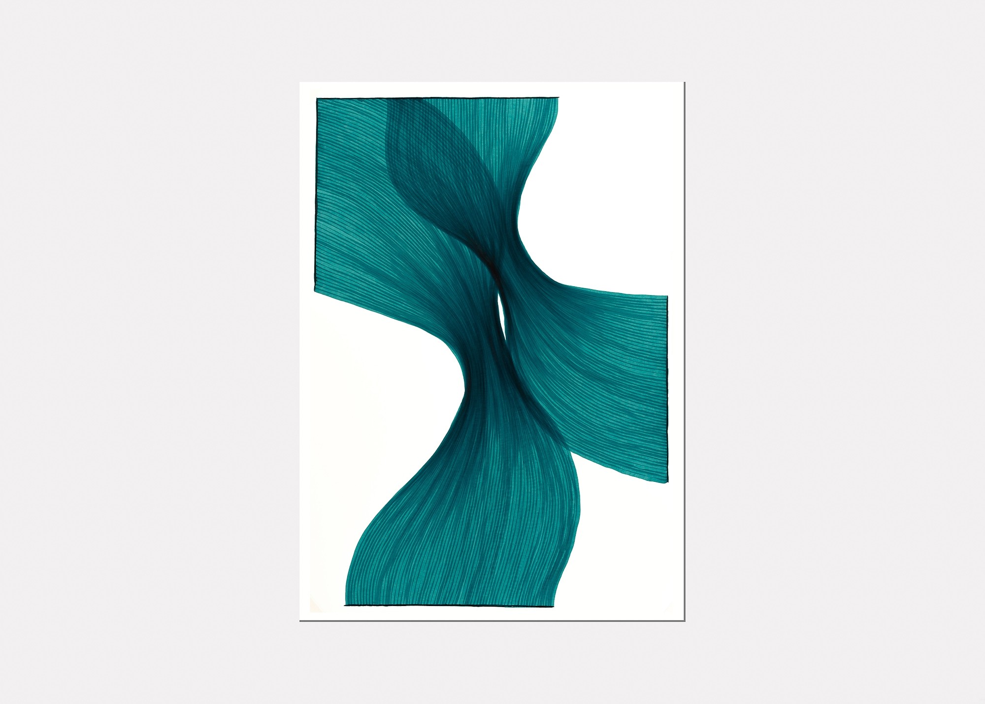 Aqua Sheer Folds | Lali Torma | Zeichnung | Kalligraphietusche auf Papier - 2