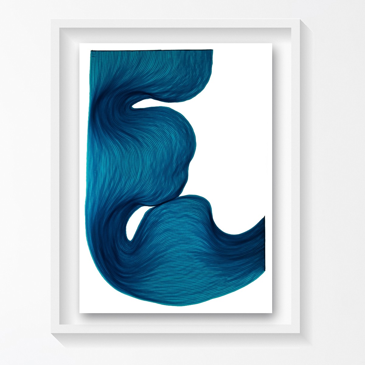 Rich Blue | Lali Torma | Zeichnung | Kalligraphietusche auf Papier, gerahmt