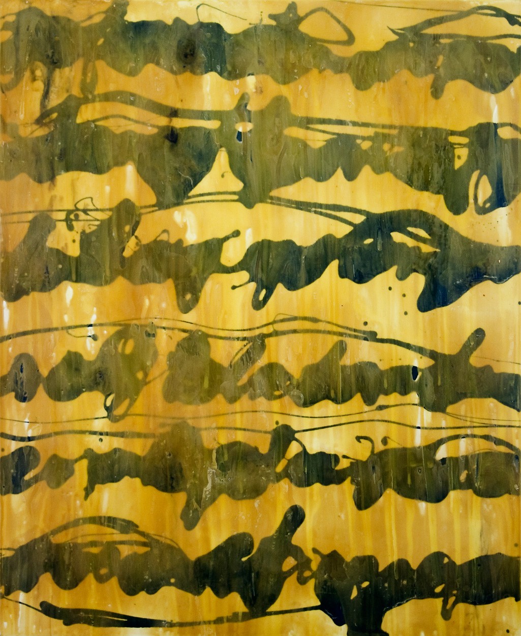 Malerei Stenografie #12 | Künstler Marek Schovanek, Bienenwachs und Glasurlack auf Leinwand